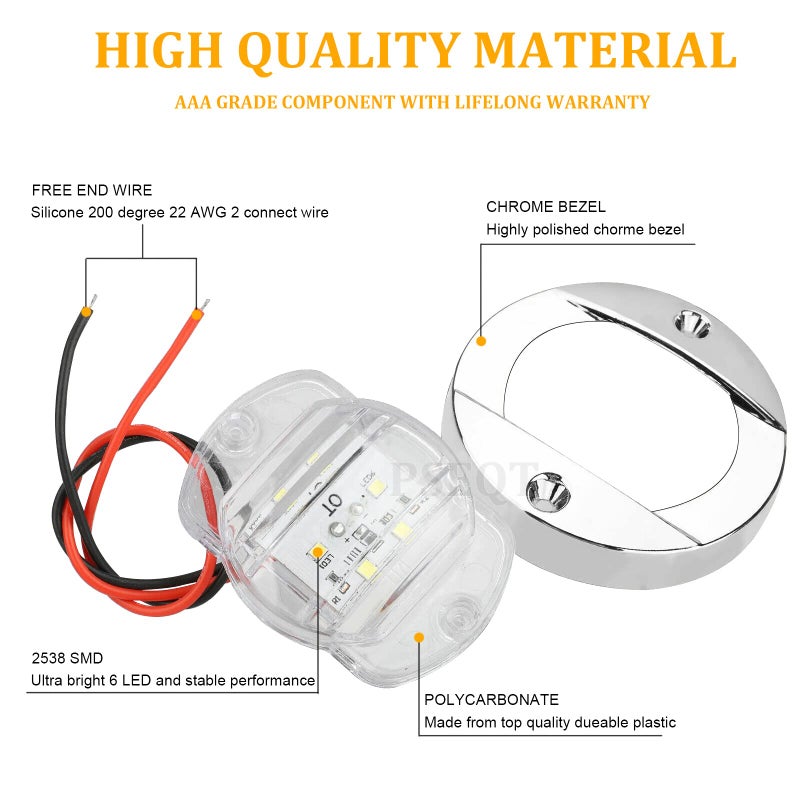 PSEQT LED Marine Boat Deck Lights, Stern Courtesy Interior Pontoon Anchor Light Waterproof for boats Night Fishing Kayak Yacht Duck John Boat - Image 5